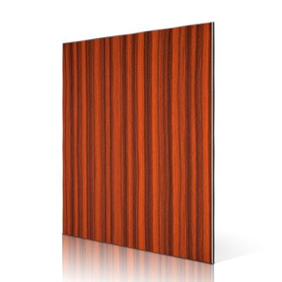 RC208-W Red Zebra wood aluminium composite panel design